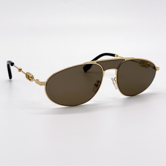 NEW FENDI FE40072U 30E SUNGLASS AVIATOR GOLD METAL UNISEX FENDI EYEWEAR - Picture 4 of 11